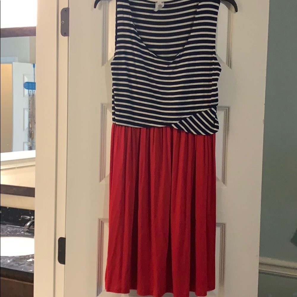 Navy and red dress